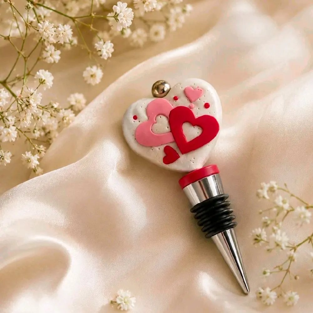 Handmade Heart Duo Wine or Bottle Stopper