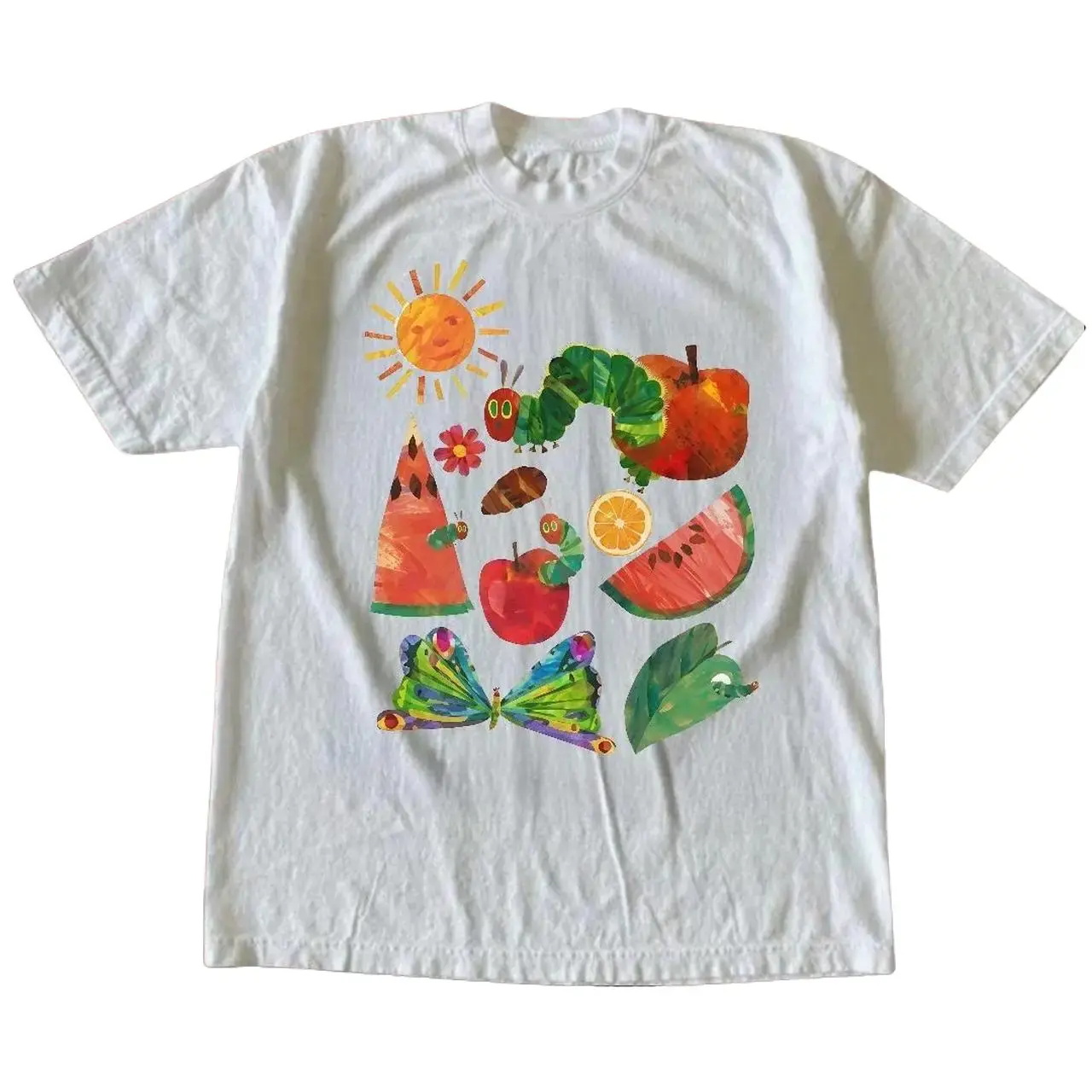 The Very Hungry Caterpillar Graphic T Shirt, Vintage, Cute Caterpillar, Nature, Casual Streetwear, Unisex Tee, Gift For Men Women