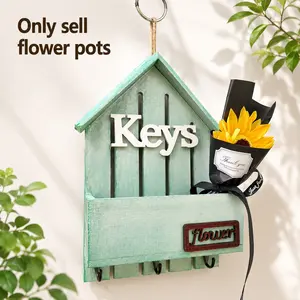 Wall-Mounted Key Holder Rack, Creative Home Decor Hook, Dried Flower Key Holder, Ideal Gift for New Home, Birthday, Mom, Friend, Room Decoration