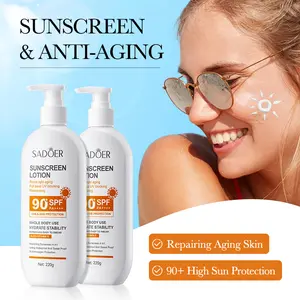 SPF 90+ Sunscreen No White Cast, Non-Greasy & Water Resistant, Anti-Aging Sunscreen for Sensitive Skin 