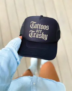 Tattoos Are Trashy Black Unisex Foam Trucker Hat