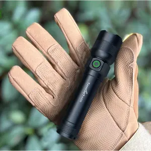 Tank007 Kz02 Powerful Zoomable LED Flashlight, High Lumen Flashlights, Adjustable Tactical Flashlight, USB Rechargeable Tactical Torch for Camping & Emergency Use, High Brightness Light