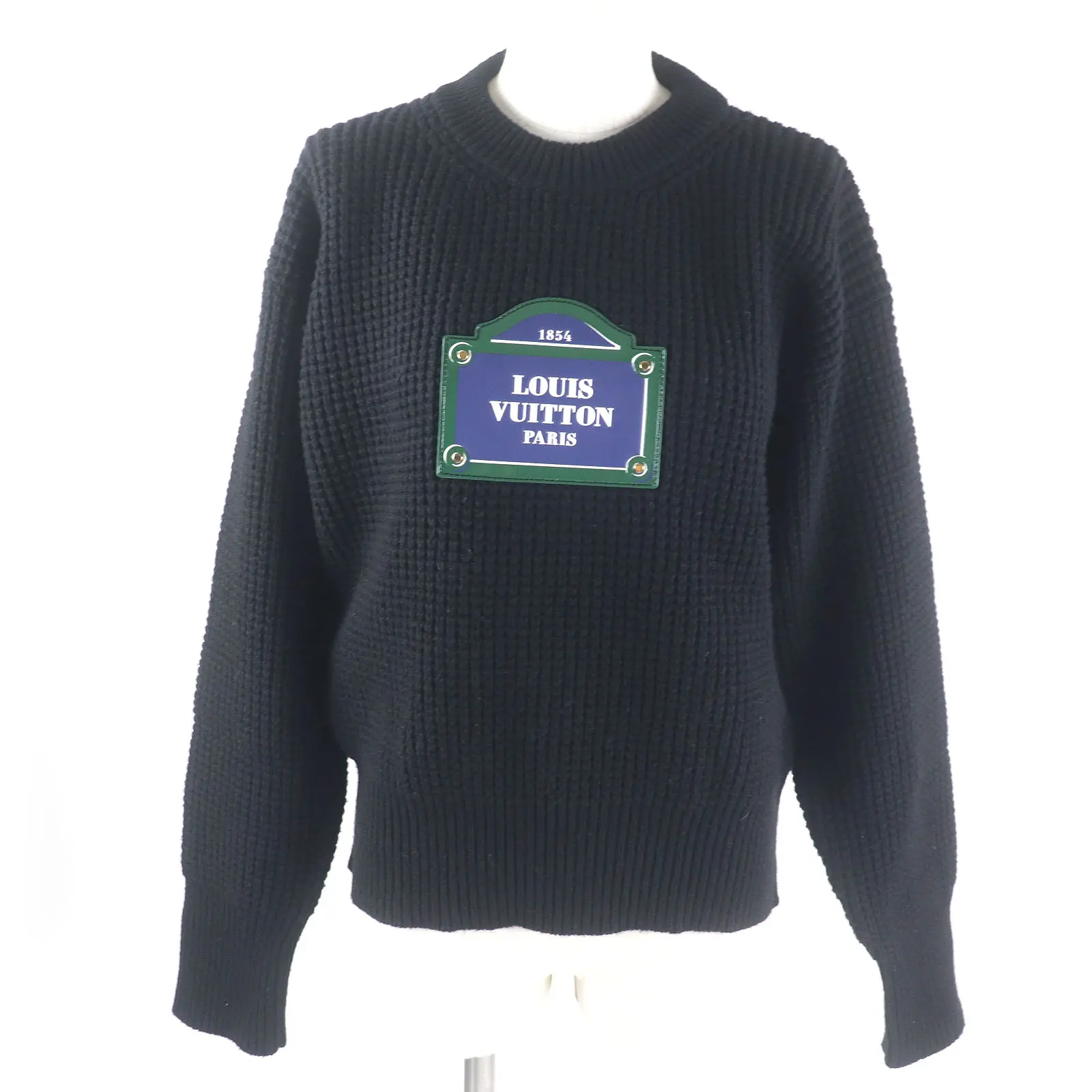 Pre-owned Louis Vuitton Others Small Leather Goods Logo patch wool sweater