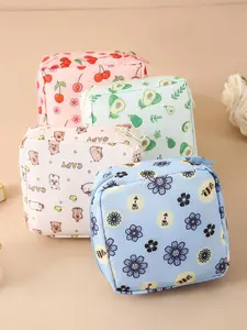 1pc Sanitary Pads Storage Bag Portable Pouch Large Capacity,Minimalist Style, Waterproof Fabric For Storing Sanitary Pads, Panty Liners, And Tampons