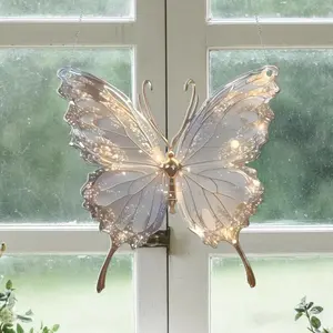 Butterfly Acrylic Suncatcher - Iridescent Light-Bright Hanging Decor, Elegant Fairy Window Ornament, Magical Room Accent, Fairycore Gift for Her