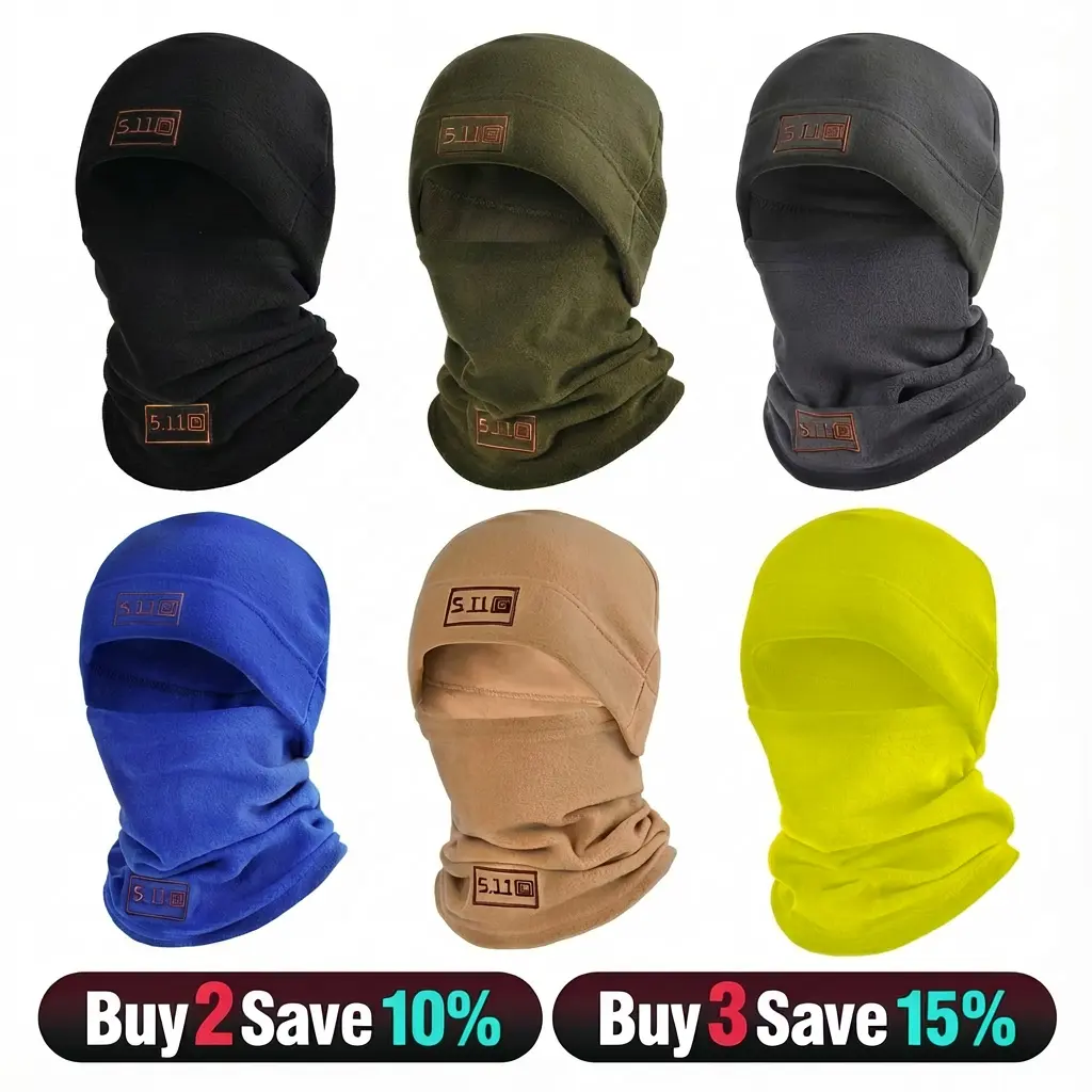 Unisex Adult 1-Piece Polar Fleece Balaclava Mask - Sporty Windproof Waterproof Winter Warm Hat-Scarf Combo with Plush Liner, Flexible Stretch for Training, Outdoor Cycling, Blue Birthday Gift Accessory