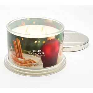 QVC HomeWorx by Slatkin & Co. 18oz Feliz Navidad Scented Candle, Home Decor & Home Supplies Item