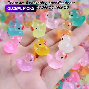 Mini Glow-In-The-Dark Duckies, Cute Duck Design, Luminous, DIY Resin Toy Decorations, Phone Case & Planter Accessories, Handmade Gifts, Birthday & Easter Presents