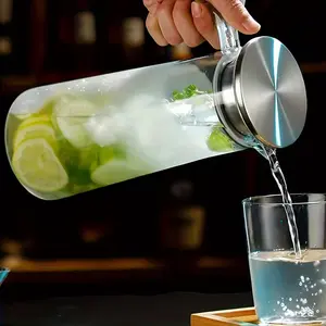 One partially sized juice pitcher, heat-resistant, large-capacity iced tea bottle, refrigerator water pitcher, lemonade bottle, suitable for home and office use.
