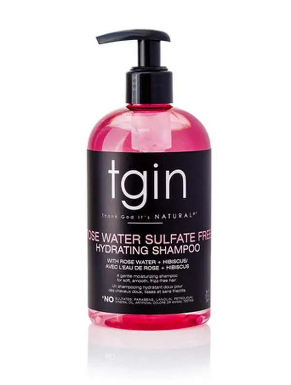 tgin Rosewater Shampoo, Deep Moisturizer for Curly and Wavy Hair, Gentle Cleanser for Color Treated Haircare, Hydrate