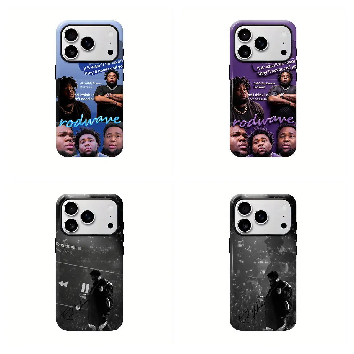 NEW Rapper Rod Wave Lyric Snippet Phone Case - High Quality TPU Plastic for Apple iPhone17.16 .15,14,13,12,11,Pro,  - Waterproof Black Cover