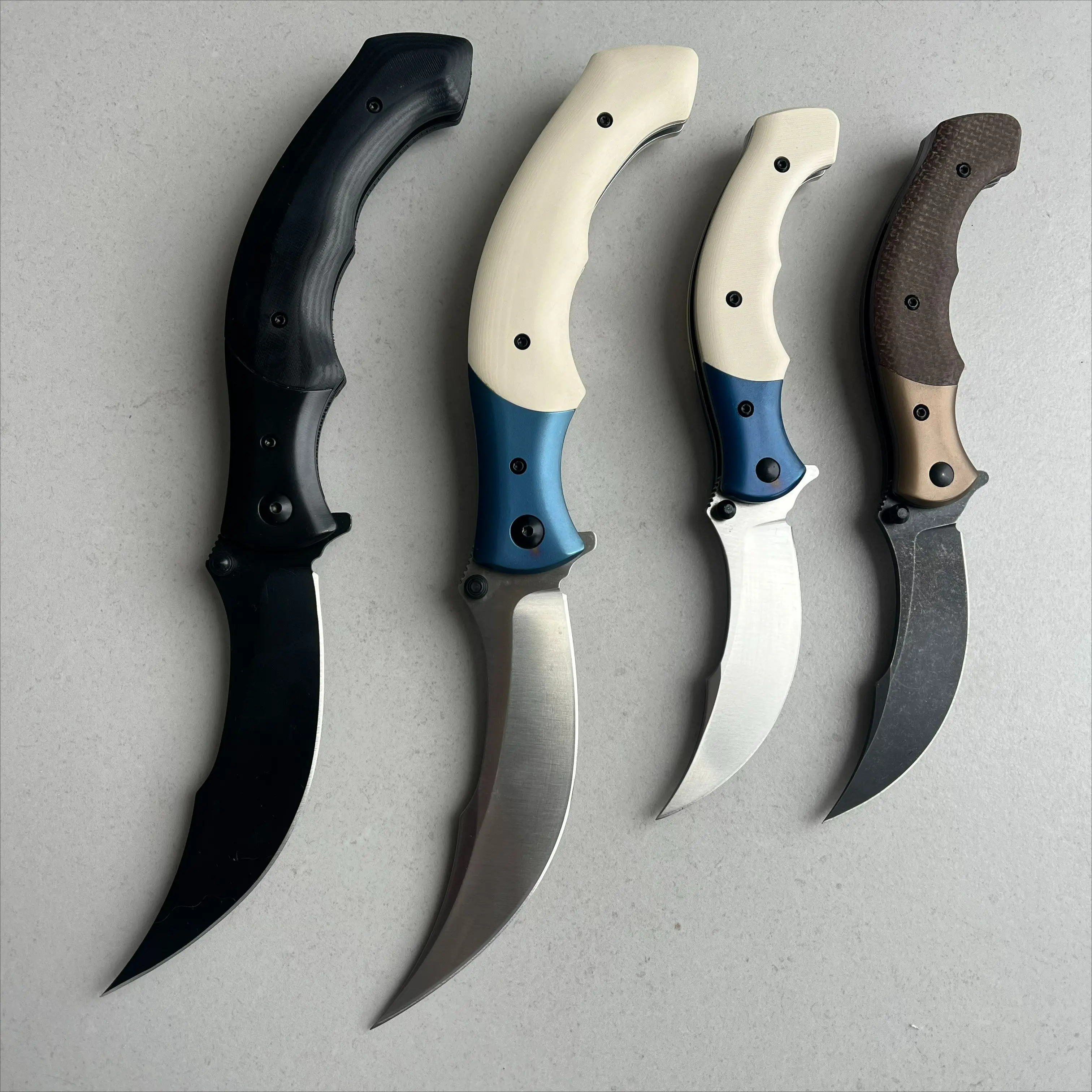 Compact Assisted Folding Knife 3.33" 12C27 Black Stonewashed Persian Blade, Brown Burlap Micarta Handles with Stainless Steel Bolsters