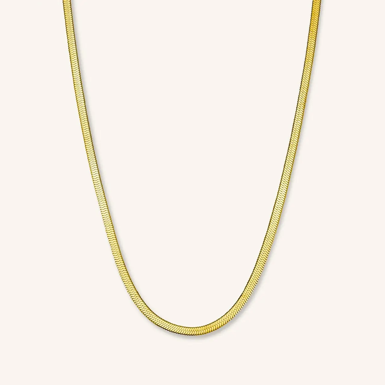 18K Gold Filled Herringbone Chain Necklace