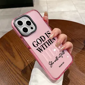 Phone Case for iPhone 17 Air iPhone 16 Plus 15 Pro Max 14 13 12 11 God is within her Pattern Non-Yellowing Shockproof Soft Silicone Transparent Cover