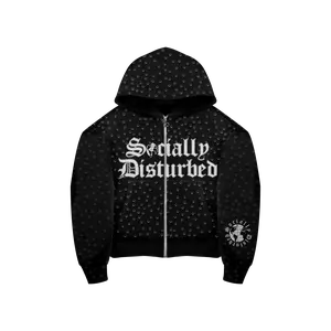 SD Black Rhinestone ZipUp