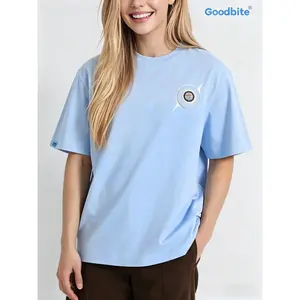 Unisex Breathable Short-Sleeve Soft Cotton 1-Piece Everyday LED T-Shirt - Customizable Replaceable Expression Light-Up Patch, Type-C Rechargeable, Simple Casual Graphic Techwear Sports Top for Party, Street Style