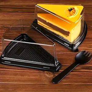 Transparent Triangular Cake Slice Tray, Cake Packaging Container with Clear Lid, Ideal for Birthday Parties, Wedding Gifts, Baking Supplies, Kitchen Tools