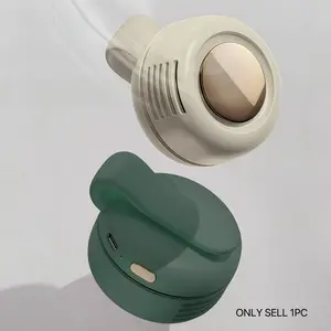 Portable small fan button type，Small lazy hand-held leafless rechargeable electric fan with hanging neck，Summer fan, suitable for gifts.