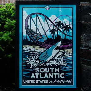 South Atlantic Tropical Theme Park Print Poster for Wall Decoration
