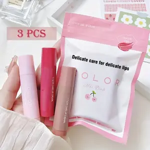 3-Piece Moisturizing Hydrating Lipstick Set, Long-Lasting Hydration & Color Boost, Gloss, Brighten Lip Line, Versatile Girl Lip Balm