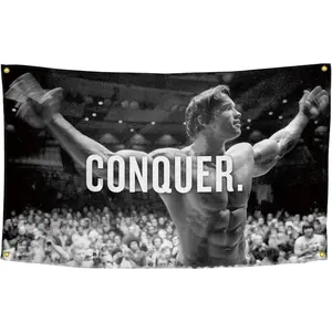 Tapestry Flag for Arnold Schwarzenegger 3*5 Feet Funny Flag Banner Wall Outdoor Hanging Flag with 4 Brass Grommets for College Dorm Room Decor