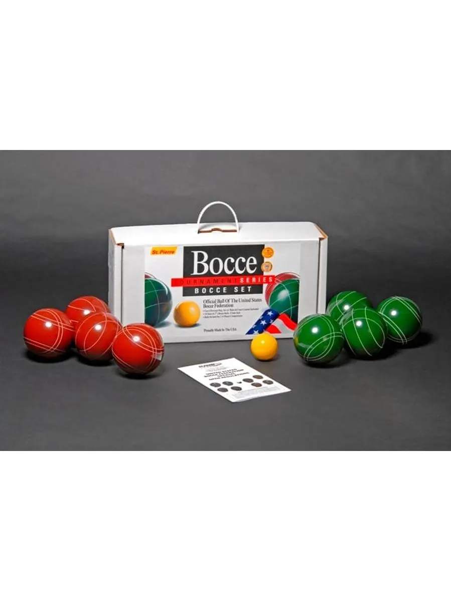 St Pierre Tournament Series Bocce Set with Nylon Bag, 107mm Balls, 57mm Jack Ball, for 2-4 Person Play, Ideal for Experts, Bocce Game, Official Usbf, Resin Balls