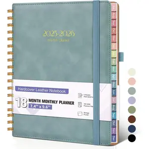 Monthly Planner 2025-2026, 18 Months Academic Calendar Planner from July 2025 - December 2026, 7.4'' x 9.6'' Monthly Planner with Tabs, Spiral Daily Planner  for Office School Teacher Student, Blue