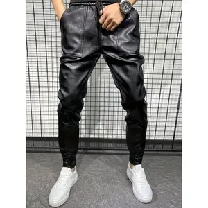 Premium high-cotton blend with a shiny finish, harem drop-crotch design, and ribbed ankle cuffs. Ideal for bold streetwear and casual fits.