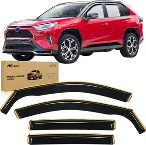 Nilight In-Channel Durable Rain Guards for Toyota RAV4 2019-2024, 4-Piece Black Window Deflectors, Vent Visors, Car Exterior Accessories, Automotive Replacement Car Accessories