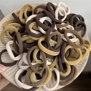 137 Pack Soft Cotton Seamless Hair Ties, High Stretch No Snag Hair Elastics, Gold Khaki Taupe Everyday Use
