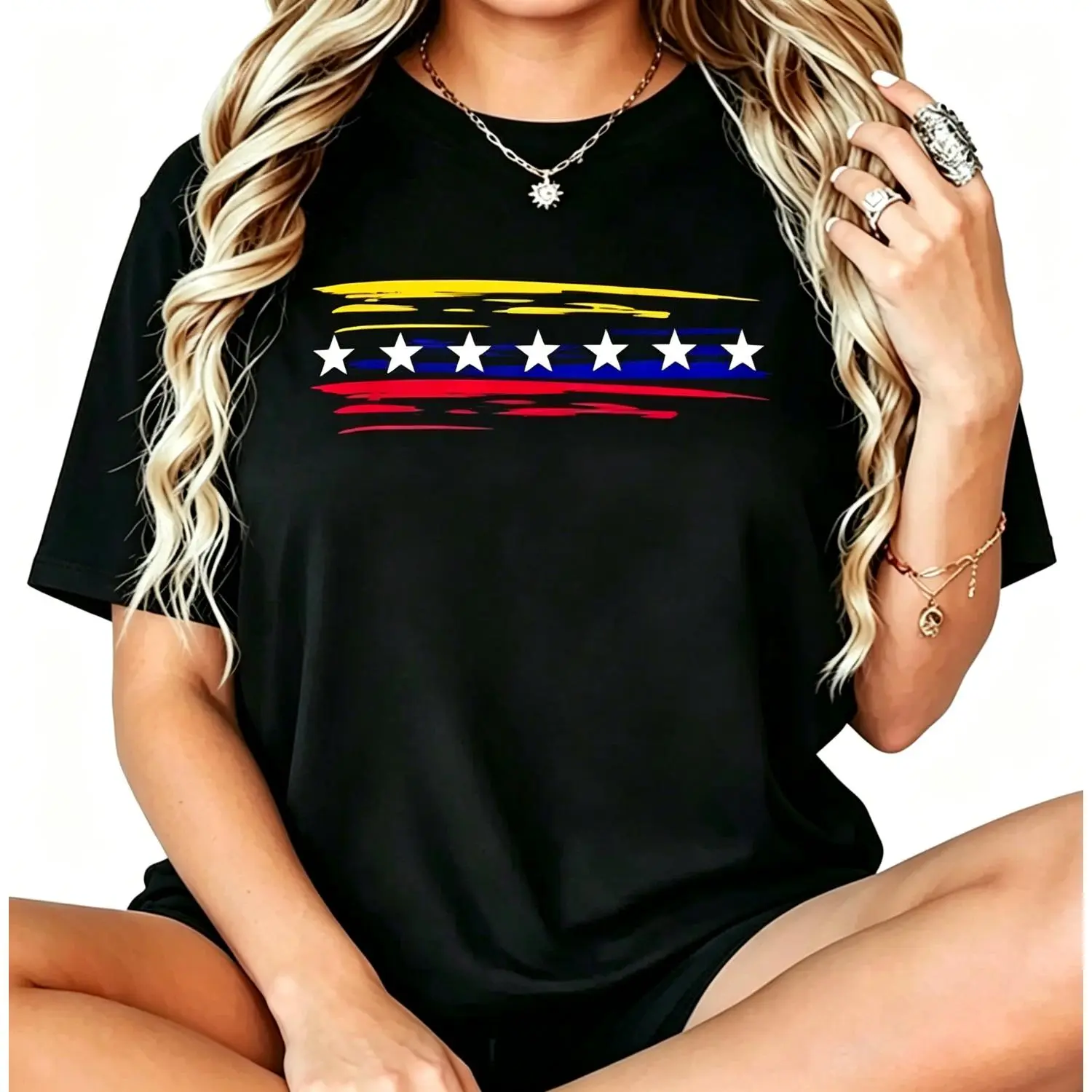Venezuela 7 Big Stars Flag Minimalist T-Shirt