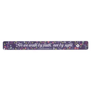 We Walk by Faith Purple Floral Large Magnetic Strip - 2 Corinthians 5:7 tiktokshopspringglowup