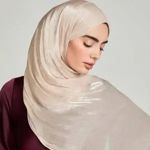 1pc Women's Basic Solid Color Silk-Like Elegant Shiny Soft Headscarf, Arabian Casual Long Scarf, Conservative Plain Hijab Suitable For Daily Use for dress