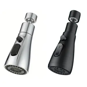 Modern 360° Rotatable Water Faucet Extender, 1 Count Adjustable Kitchen Faucet Sprayer, Home Essentials, Household Sink Shower Head for Bathroom Home Hotel Dormitory, Durable Steel, Room Accessories, Faucet Sprayer Attachment, Durable Multi Purpose