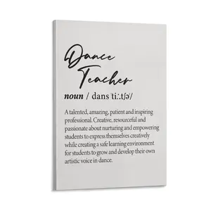 Dance Teacher Definition Canvas Wall Art Dance Teacher Appreciation Print Poster Canvas Poster Bedroom Decor Sports Landscape Office Room Decor Gift Frames Ornaments Decoration Photo Artistic Frame-Style