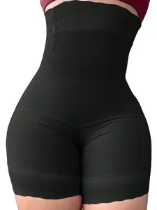 1 Count Women's High Waist Abdominal Control Lace Anti-Slip Shapewear, Tightening Waist Shaping Underwear, Beautiful Leg Foot Tight Panty, Hip Lifting Abdominal Compression Briefs, Suitable Daily & Outing