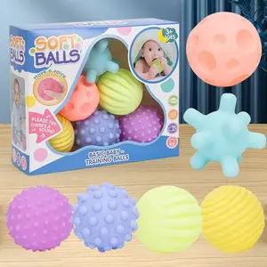 Random Color Soft Massage Ball, 6 Counts/set Baby Teether Ball, Baby Teething Relief Toy, Baby Sensory Toy, Baby Soothing Toy, Baby Tactile Training Toy, Soft Ball Design, Toddler Ball