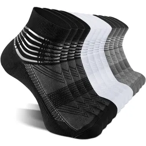 IRAMY Compression Ankle Support Socks Coolmax Wicking Cushioned Athletic Plantar Fasciitis Relief Men Women 6 Pairs