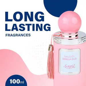Sapil Naughty Vanilla Oud Eau de Parfum Long Lasting Unisex Gourmand Perfume with Vanilla Honey & Amber Notes Sweet Warm Oud Fragrance 3.4 oz 100ml