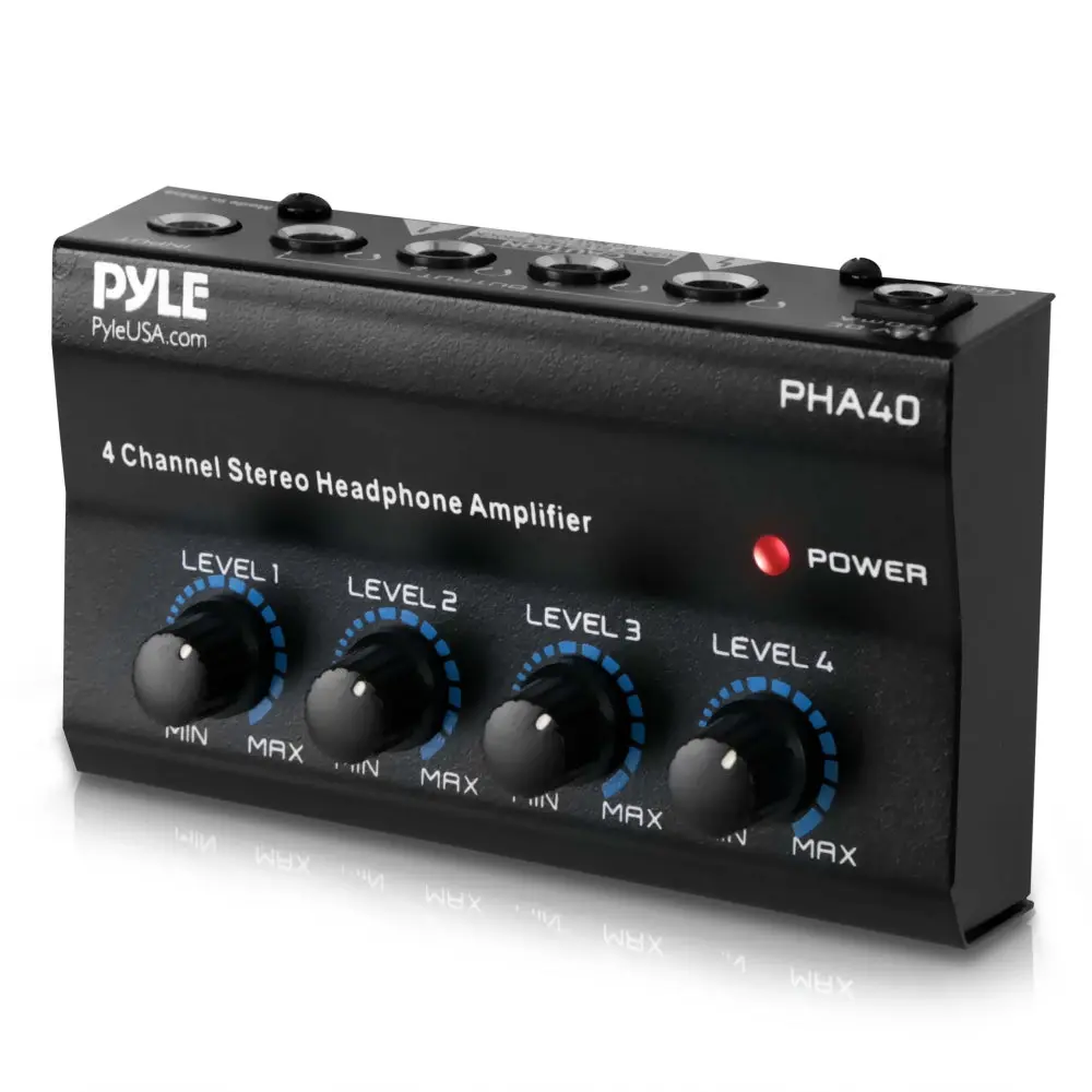 4-Channel Stereo Headphone Amplifier Module - Compact Design, Cleaner Audio, 4 x 1/4'' TRS Source Input Connector Jacks, Ideal for Musicians' Recording Use