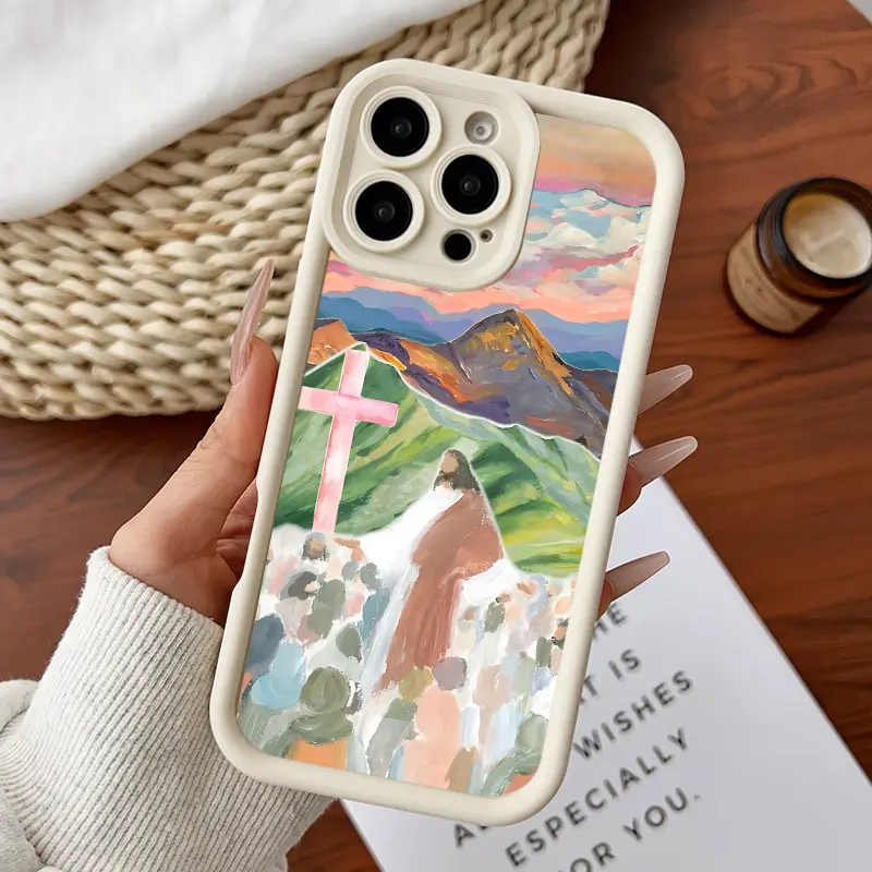 Compatible for iPhone11/12/13/14/15/16/17/promax/x/xs/xr/xsmax Case Christian Mountain Scene Soft TPU Shockproof Protective CASE, Cover, Accessories, Smartphone