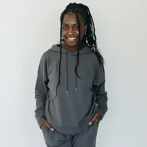 Women's Merino Wool Hoodie, Storm Gray