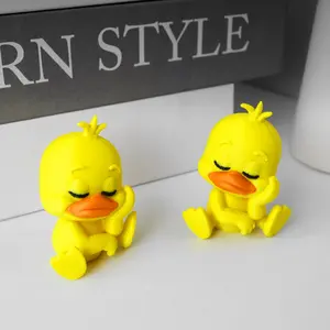 3D Printed Relaxing Duckling - Animal Set, Mini Animals, Cute Stress-Relief Figurines, Gifts for Valentine's Day/Halloween/Christmas/Mother's Day/Thanksgiving, Seasonal Displays, Winter Decor, Classic Ornaments, Exquisitely Crafted Sculptures