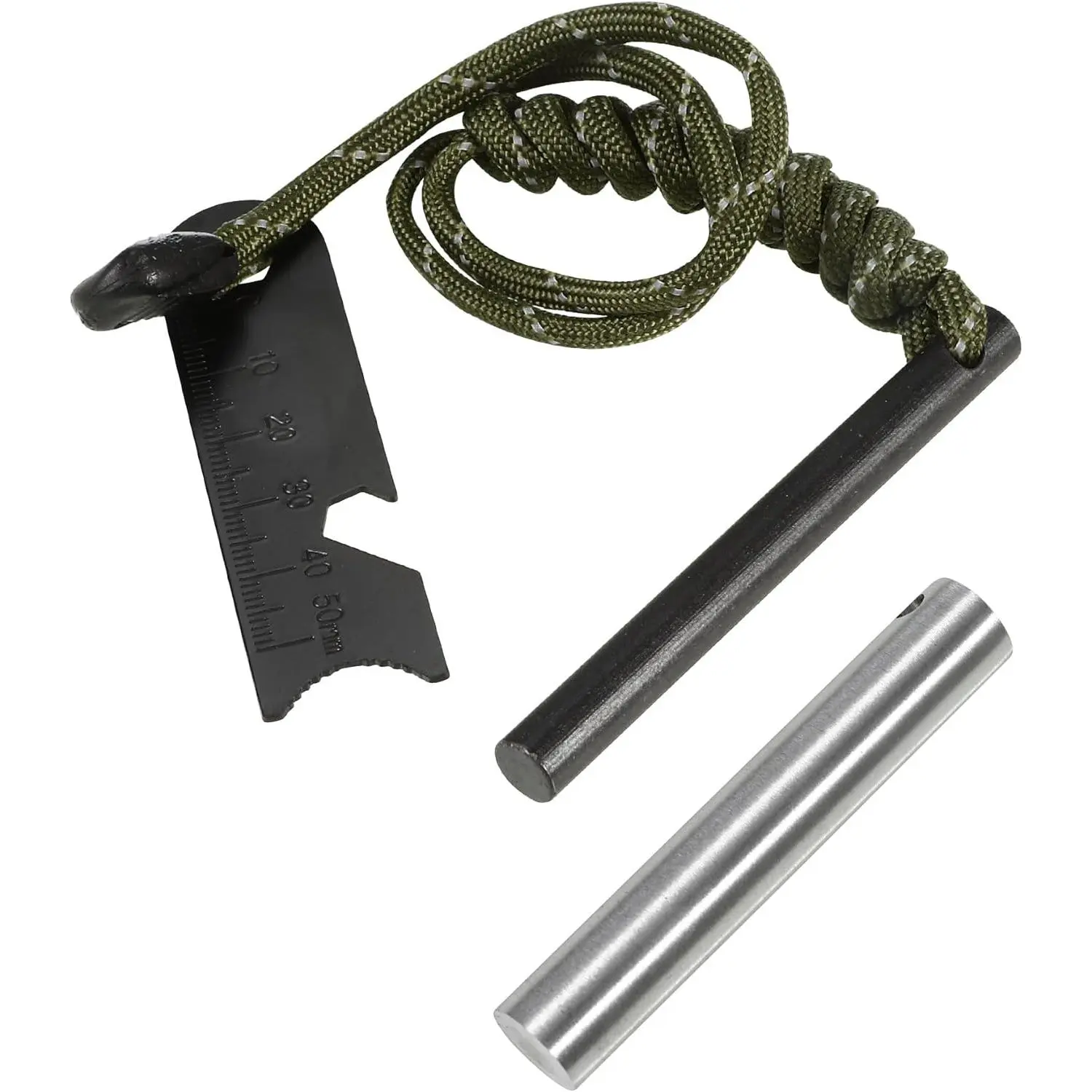 Fire Starter Survival Tool Kit - Portable Camping & Hiking Camp Kitchen Accessory, Durable Magnesium Ferro Rod, Eco-Friendly Compact Emergency Igniter, Multifunction Striker, High-Temp Spark Producer for Reliable Ignition, Produces High-Temperature Sparks