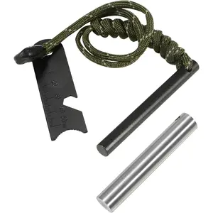 Fire Starter Survival Tool Kit - Ferro Rod with Multifunction Striker and Umbrella Rope, Magnesium Fire Starter Rods, Emergency Igniter for Survival, Emergency Sparks, Outdoor Camping Hiking