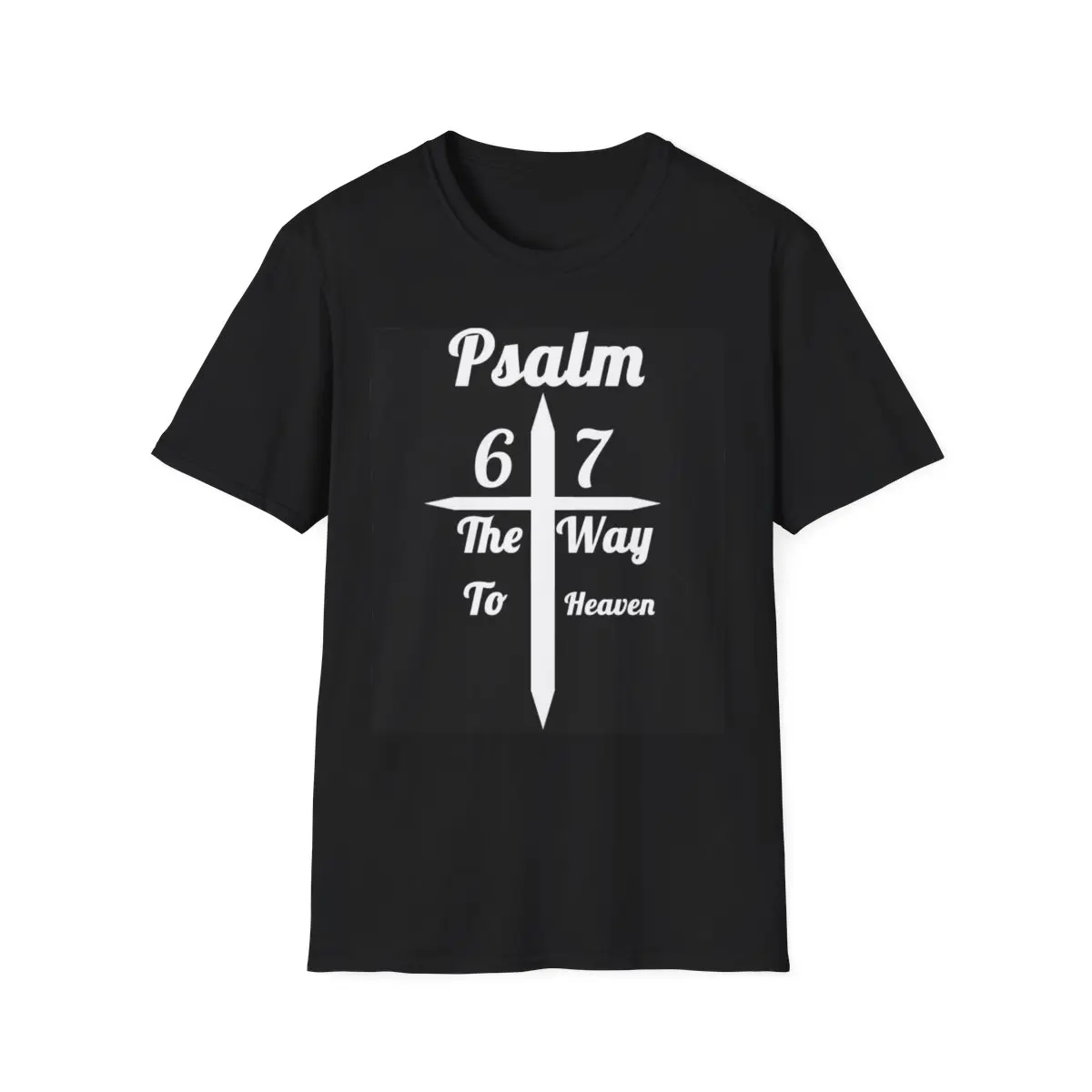 Gildan Softstyle 64000 Psalm 67 The Way to Heaven Unisex Tshirt Grey Cotton & Polyester Blend Casual Classic Fit Crewneck Tee