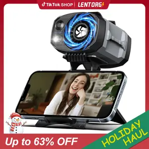 Lentorgi-Portable Fan,Clip Fan Rechargeable With stand,4 Speeds Strong Airflow Small Fan Waist,Weight reduction design,for Travel Camping Outdoor Jobsite,Camping Essentials-Black and Gray