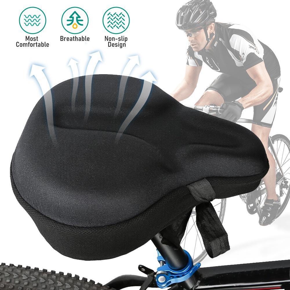 KEPEAK Silicone Bicycle Seat Cushion Cover, Thickened Widened Soft Comfortable, for Road and Mountain Bikes, Men's Women's Sports Cycling Accessory