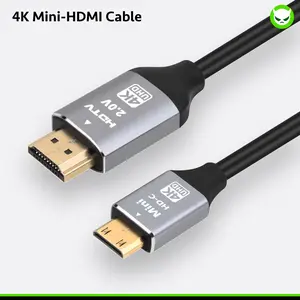 【4K Mini HDMI Cable】Suitable for Anbernic RG35XX Series / 353 Series  / 40XX Series / 28XX / Cube XX Mini HDMI to HDMI 5FT/1.5M Aluminum Shell Copper Core High Wings (4K 60Hz) High Speed Bi-Directional 2.0 Cord for HDTV Tablet / Camera / Camcorder