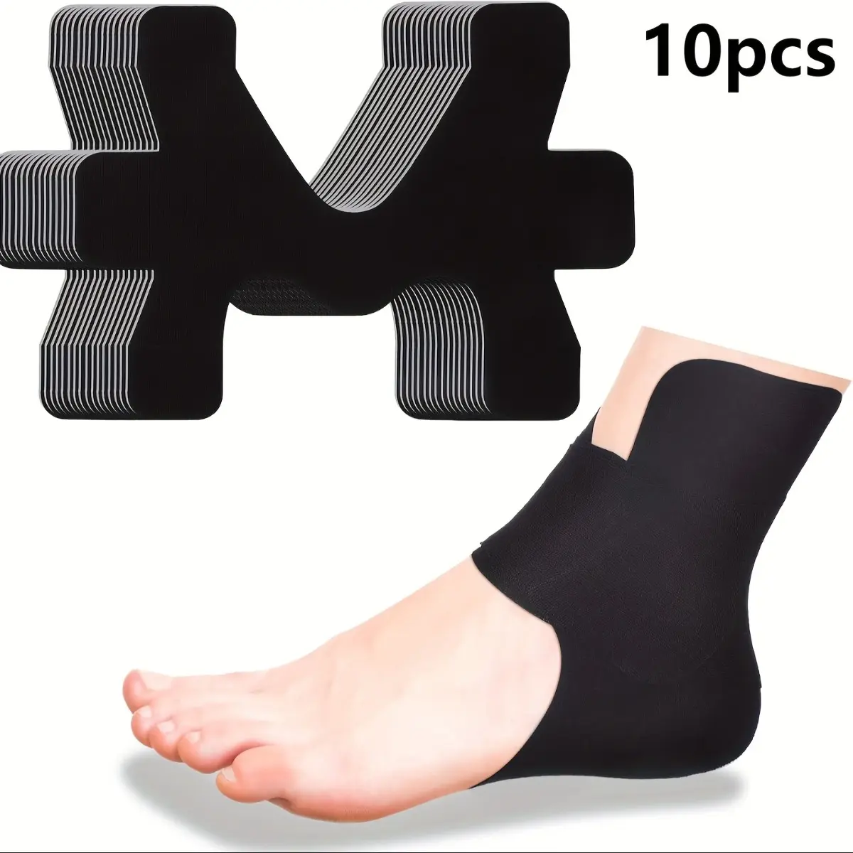10pcs Precut Ankle Support Tape Self-Adhesive Stay-On Elastic Athletic Tape Breathable Ankle Reinforcement Wrap Anti-Sprain Protection Gym Hiking Fitness Sports Support Kinesiology Sports Tape